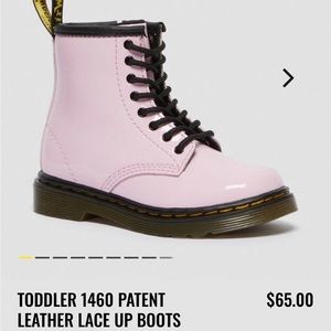 Dr. Martens pale pink toddler boots size 9 patent leather
